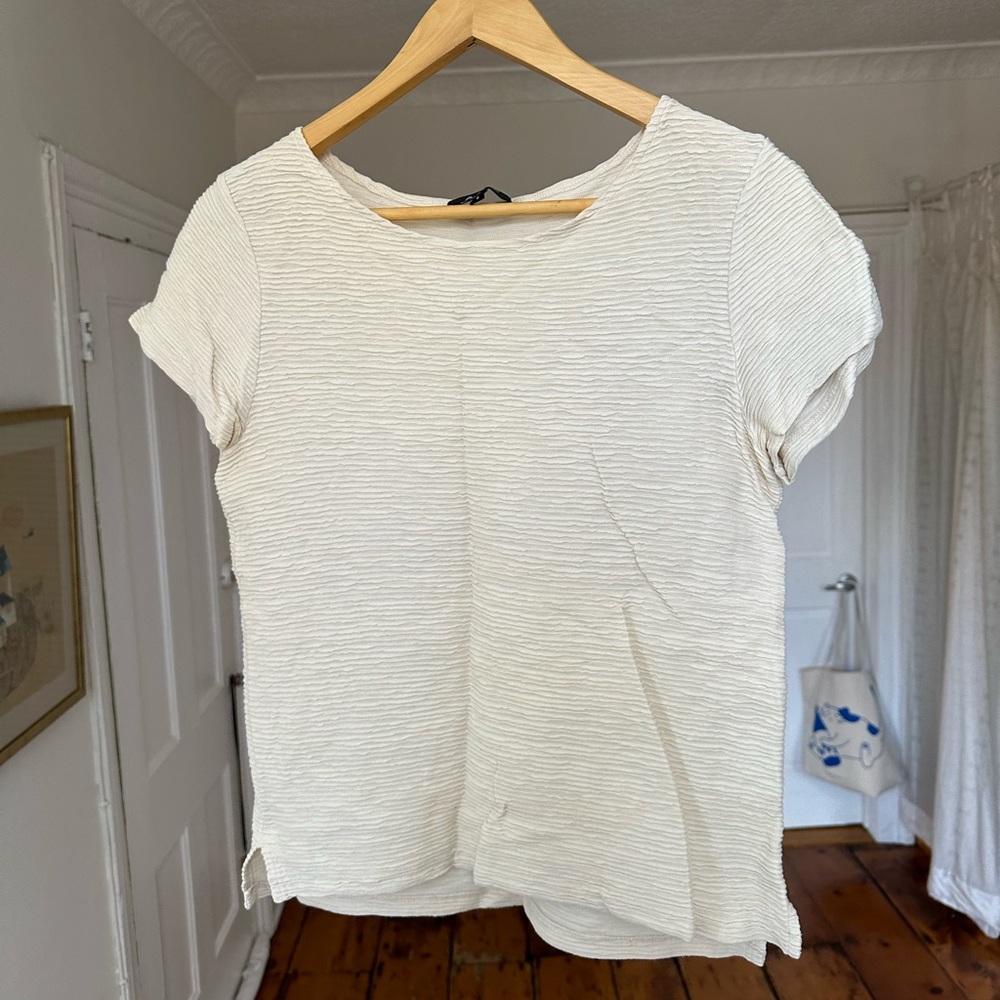 White APC shirt heavyweight textured - size small